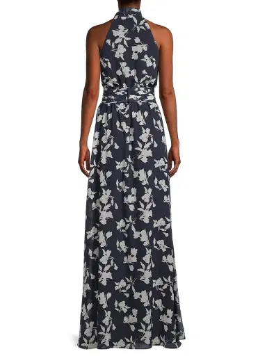SACHIN & BABI Women's Kayla Floral High-Neck Gown - Navy Venetia Petal - Size 2 | Thumbnail 5 SACHIN & BABI Women's Kayla Floral High-Neck Gown - Navy Venetia Petal - Size 2 | Thumbnail 5
