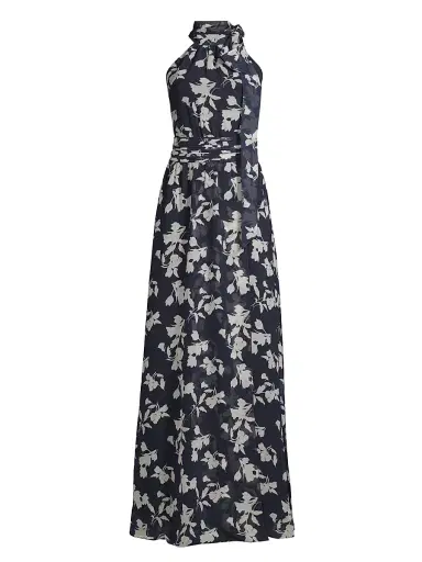 SACHIN & BABI Women's Kayla Floral High-Neck Gown - Navy Venetia Petal - Size 2 | Thumbnail 1 SACHIN & BABI Women's Kayla Floral High-Neck Gown - Navy Venetia Petal - Size 2 | Thumbnail 1