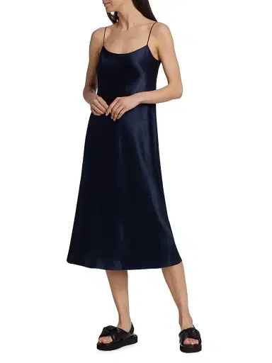 Vince Women's Satin Slip Dress - Coastal Blue - Size Large | Thumbnail 2