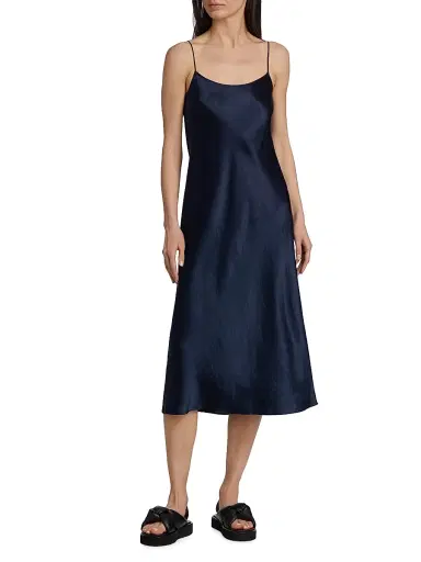Vince Women's Satin Slip Dress - Coastal Blue - Size Large | Thumbnail 3