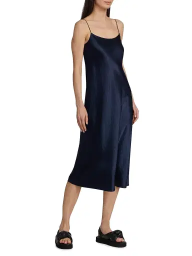 Vince Women's Satin Slip Dress - Coastal Blue - Size Large | Thumbnail 4