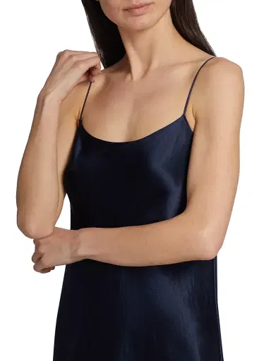 Vince Women's Satin Slip Dress - Coastal Blue - Size Large | Thumbnail 5