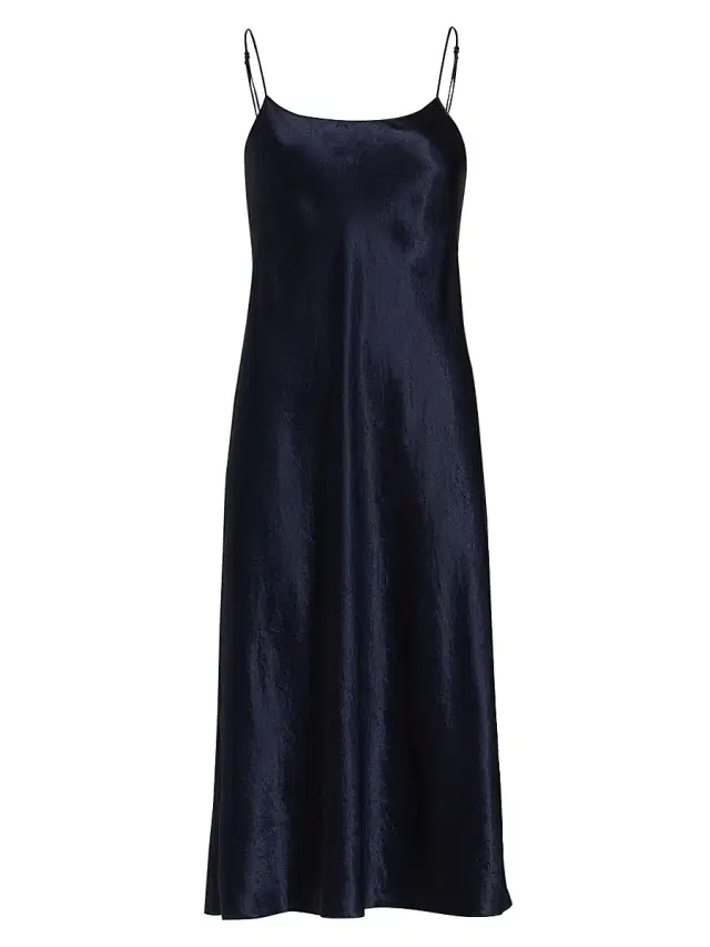 Vince Women's Satin Slip Dress - Coastal Blue