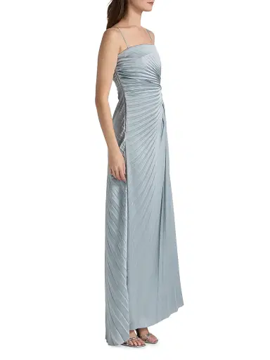 A.L.C. Women's Layla Strapless Pleated Gown - Steel Blue | Thumbnail 4 A.L.C. Women's Layla Strapless Pleated Gown - Steel Blue | Thumbnail 4