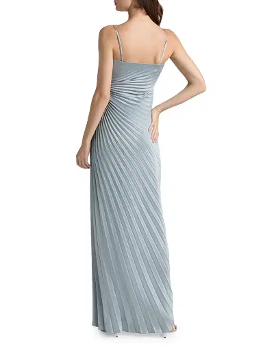 A.L.C. Women's Layla Strapless Pleated Gown - Steel Blue | Thumbnail 5 A.L.C. Women's Layla Strapless Pleated Gown - Steel Blue | Thumbnail 5