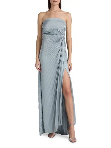 A.L.C. Women's Layla Strapless Pleated Gown - Steel Blue | Thumbnail 6 A.L.C. Women's Layla Strapless Pleated Gown - Steel Blue | Thumbnail 6