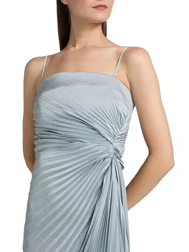 A.L.C. Women's Layla Strapless Pleated Gown - Steel Blue | Thumbnail 7 A.L.C. Women's Layla Strapless Pleated Gown - Steel Blue | Thumbnail 7