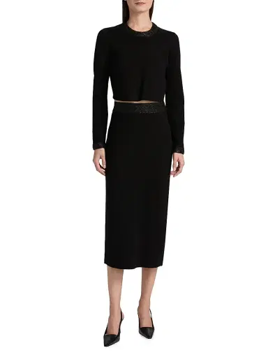 A.L.C. Women's Jane Contrast-Waist Pencil Skirt - Black | Thumbnail 2