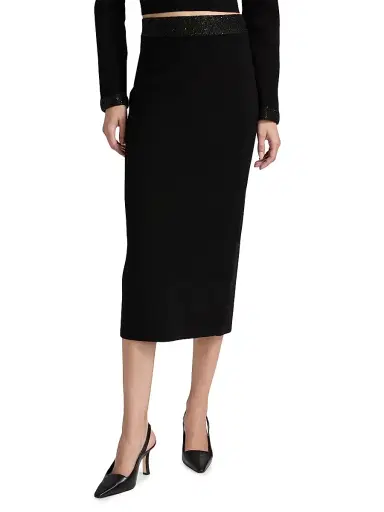 A.L.C. Women's Jane Contrast-Waist Pencil Skirt - Black | Thumbnail 3