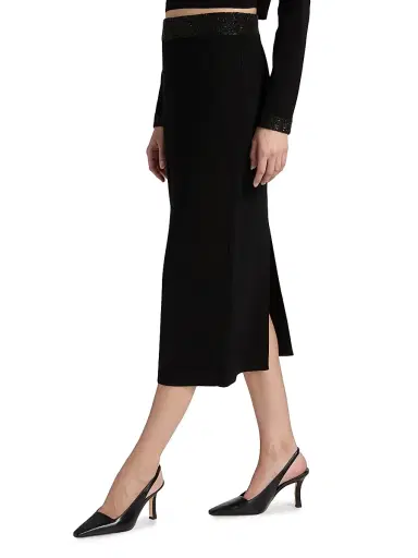 A.L.C. Women's Jane Contrast-Waist Pencil Skirt - Black | Thumbnail 4