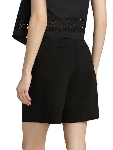 A.L.C. Women's Louis Linen-Blend Shorts - Black - Size 14 | Thumbnail 5