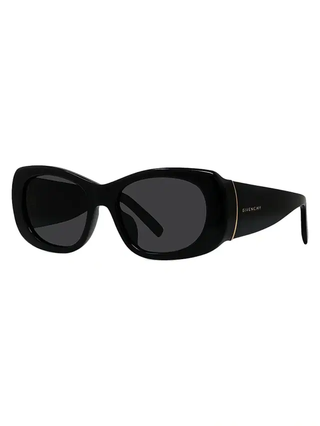 Givenchy Women's  Bold 53MM Geometric Sunglasses - Shiny Black Smoke