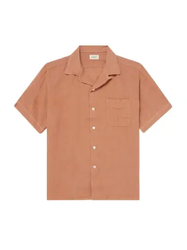 Hartford Palmito Mc Convertible-Collar Linen Shirt | Thumbnail 1