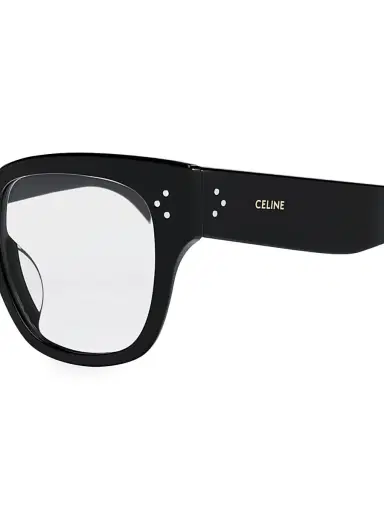 Celine Women's Bold 3 Dots 52MM Rectangular Eyeglasses - Shiny Black | Thumbnail 3