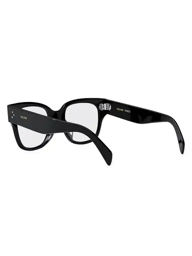 Celine Women's Bold 3 Dots 52MM Rectangular Eyeglasses - Shiny Black | Thumbnail 5