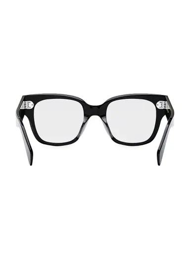 Celine Women's Bold 3 Dots 52MM Rectangular Eyeglasses - Shiny Black | Thumbnail 6