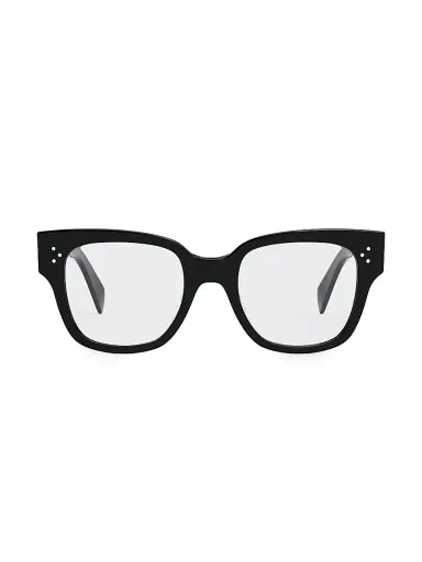 Celine Women's Bold 3 Dots 52MM Rectangular Eyeglasses - Shiny Black | Thumbnail 1