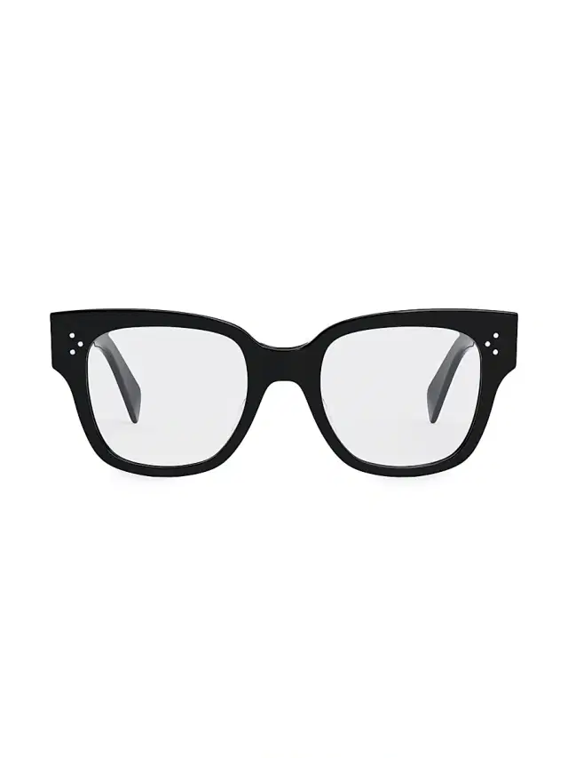 CELINE Women's Bold 3 Dots 52MM Rectangular Eyeglasses - Shiny Black