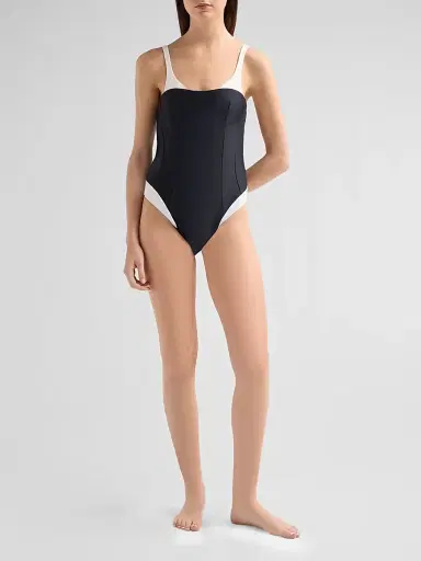 Simkhai Women's Char Colorblocked One-Piece Swimsuit - Black Multi - Size Large | Thumbnail 2