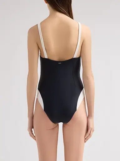 Simkhai Women's Char Colorblocked One-Piece Swimsuit - Black Multi - Size Large | Thumbnail 3