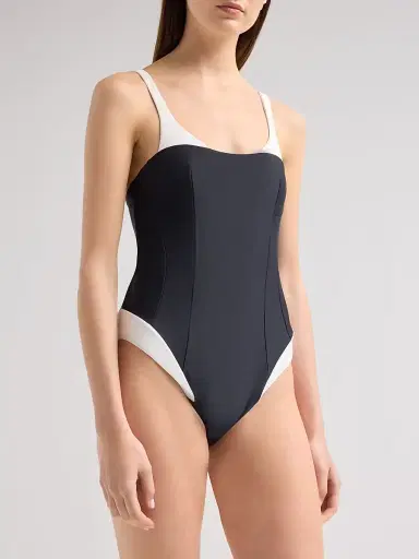 Simkhai Women's Char Colorblocked One-Piece Swimsuit - Black Multi - Size Large | Thumbnail 5