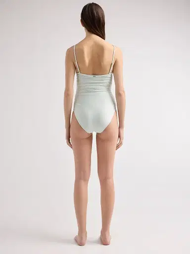 Simkhai Women's Laine Ruched One-Piece Swimsuit - Mint - Size XS | Thumbnail 4
