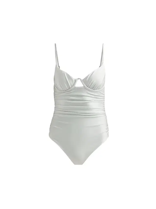 SIMKHAI Women's Laine Ruched One-Piece Swimsuit - Mint