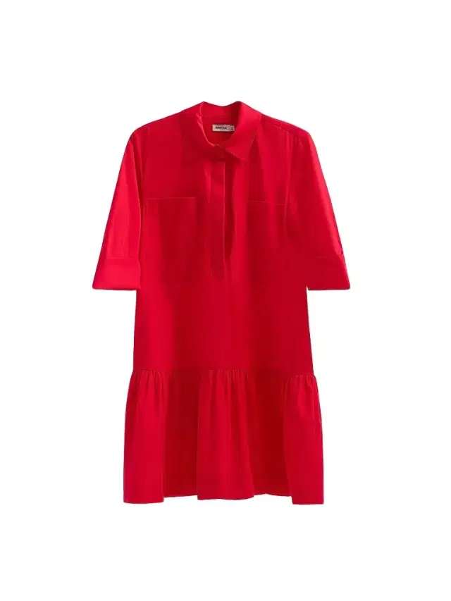 SIMKHAI Women's Criss Cotton-Blend Mini-Shirtdress - Scarlet