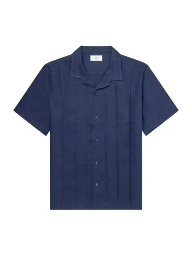 MR P. Camp-Collar Embroidered Pintucked Linen Shirt | Thumbnail 1