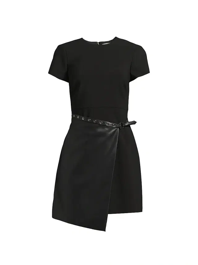 Likely Women's Liana Mix Media Wrap Dress - Black