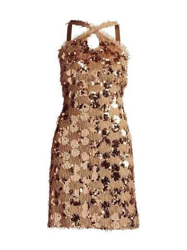 Tadashi Shoji Women's Sequined Crisscross Minidress | Thumbnail 1 Tadashi Shoji Women's Sequined Crisscross Minidress | Thumbnail 1