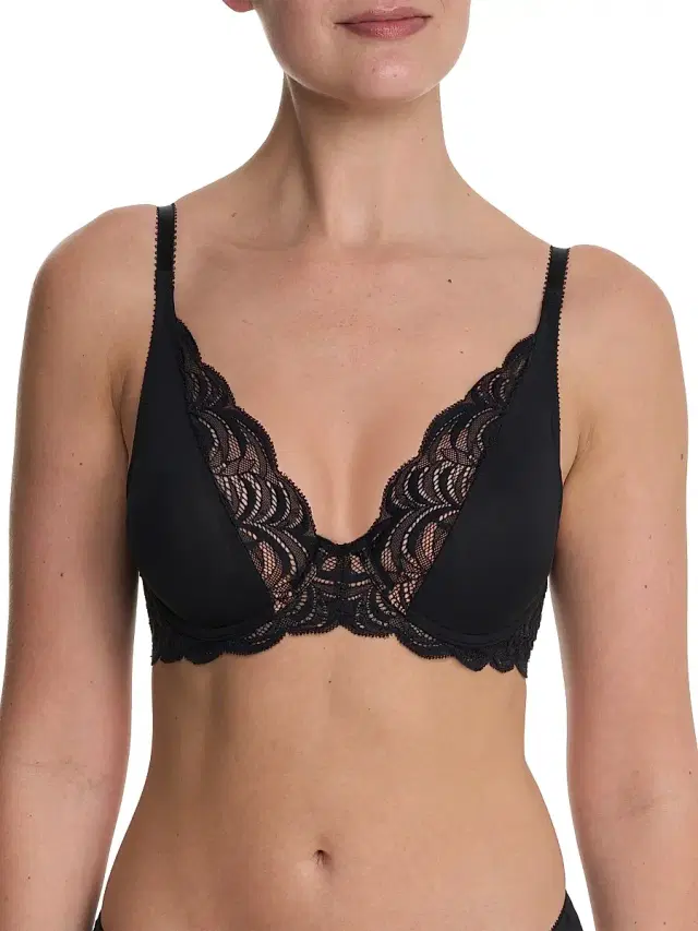 Natori Women's Persuasion Lace Convertible Plunge T Shirt Bra - Black