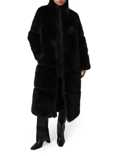Apparis Women's Sylke Faux-Sable Fur Coat - Noir - Size Medium | Thumbnail 2