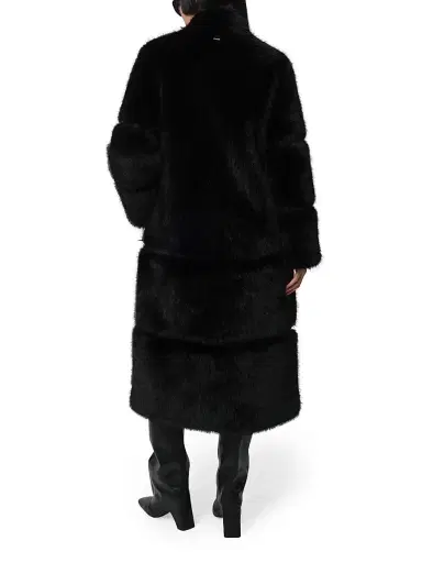Apparis Women's Sylke Faux-Sable Fur Coat - Noir - Size Medium | Thumbnail 5