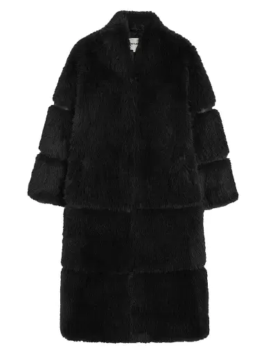 Apparis Women's Sylke Faux-Sable Fur Coat - Noir - Size Medium | Thumbnail 1