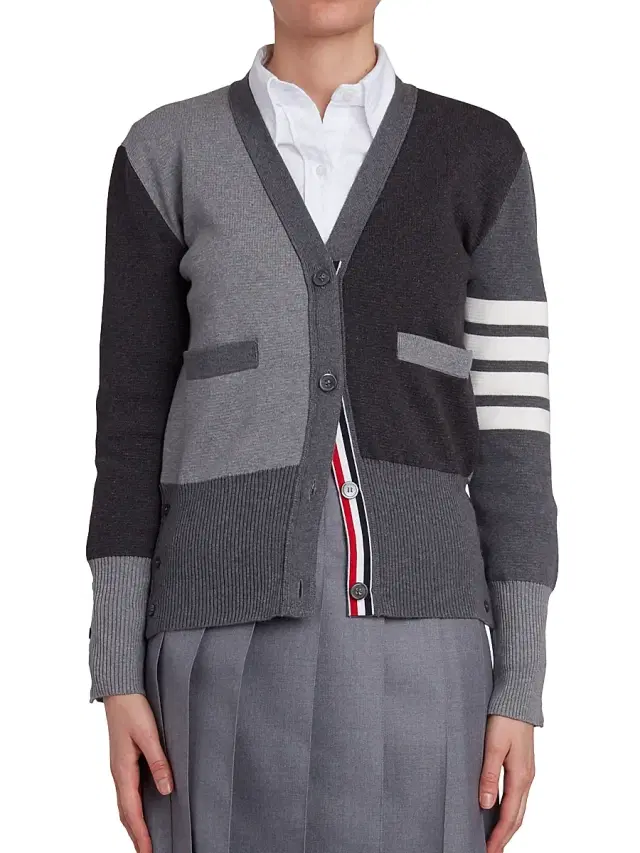 Women's Funmix Colorblock Four Bar Cardigan - Tonal Grey