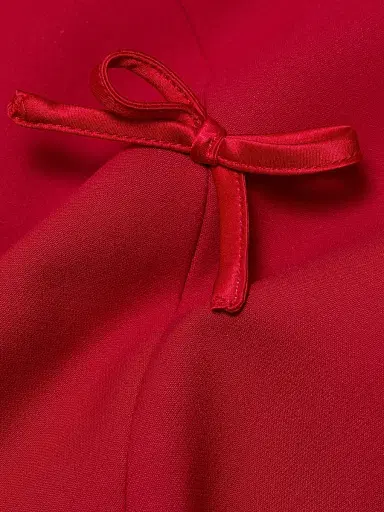 Cinq à Sept Women's Elea Bow Slit Gown - Cherry Rose | Thumbnail 7