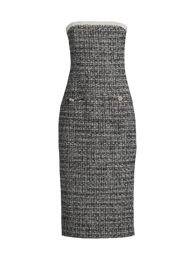 Likely Women's Jules Tweed Strapless Dress - Black Multi