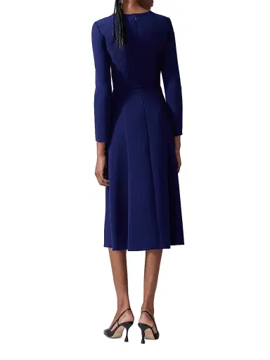 Carolina Herrera Women's Icon Triple Bow Midi-Dress - Midnight - Size 16 | Thumbnail 3