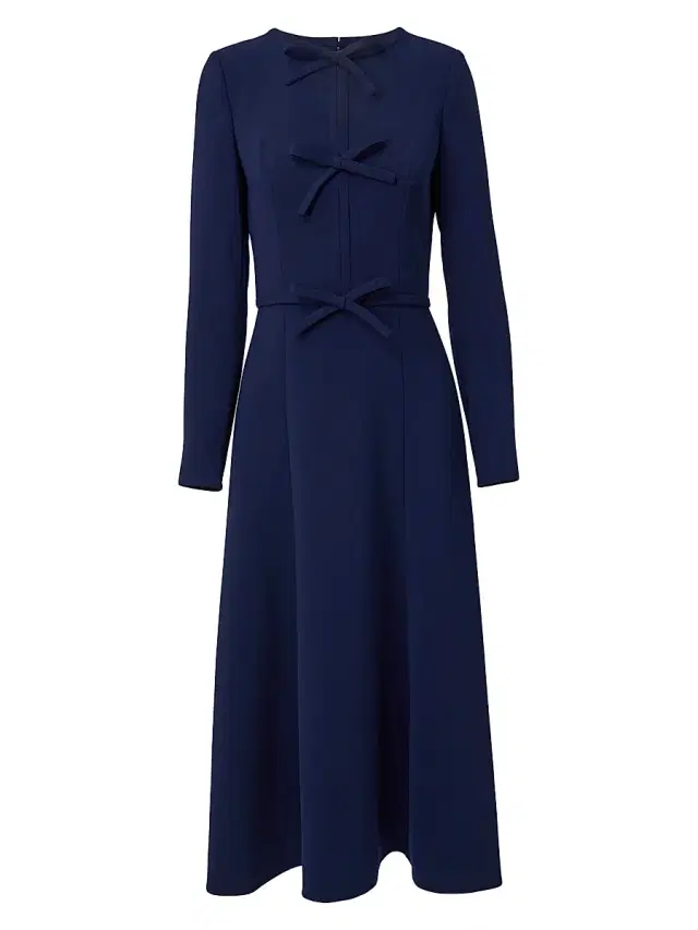 Women's Icon Triple Bow Midi-Dress - Midnight