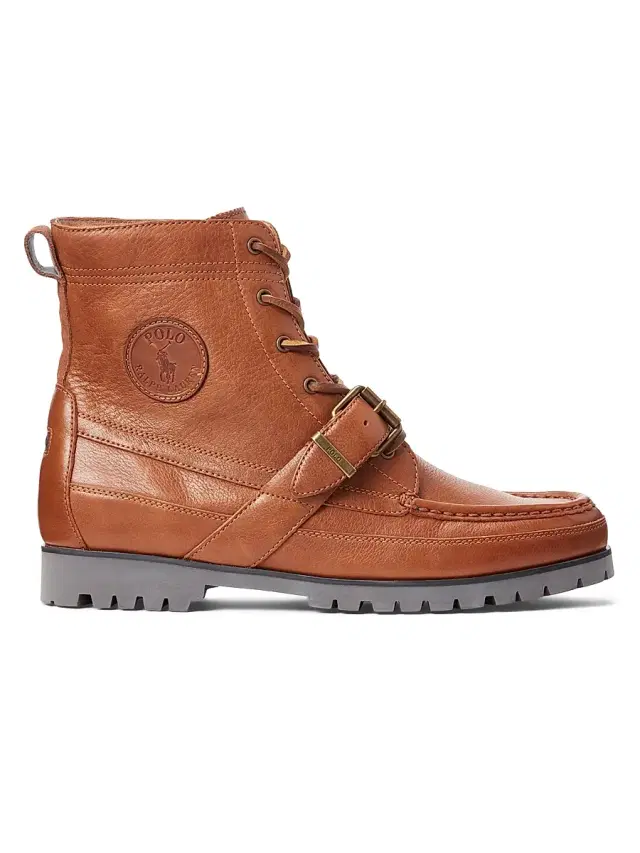 Men's Ranger Tumbled Leather Boots - Cognac