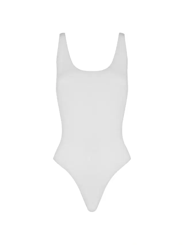 Women's Sleeveless Bodysuit - Pearl