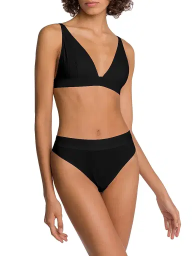 Wolford Women's Mid-Rise Thong - Black - Size XS | Thumbnail 2