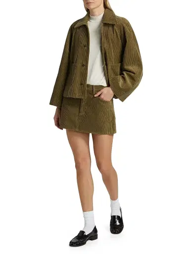 Frame Women's Corduroy Cotton A-Line Miniskirt | Thumbnail 2 Frame Women's Corduroy Cotton A-Line Miniskirt | Thumbnail 2