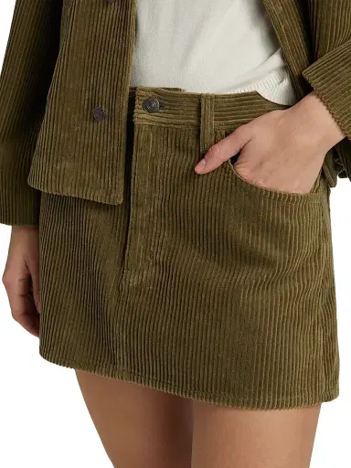 Frame Women's Corduroy Cotton A-Line Miniskirt | Thumbnail 6 Frame Women's Corduroy Cotton A-Line Miniskirt | Thumbnail 6