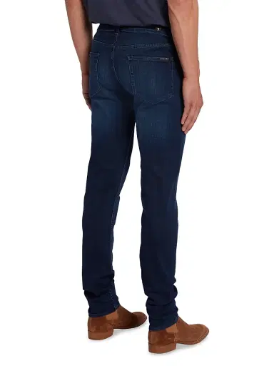 7 For All Mankind Men's Slimmy Skinny Jeans - Deep Blue - Size 42 | Thumbnail 3