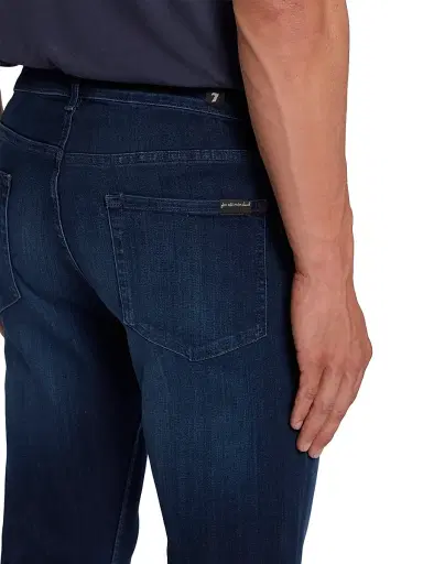 7 For All Mankind Men's Slimmy Skinny Jeans - Deep Blue - Size 42 | Thumbnail 4