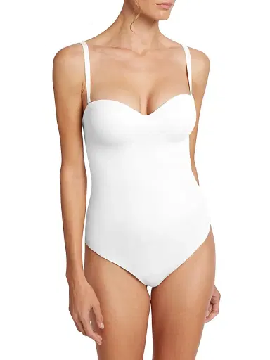 Wolford Women's Mat de Luxe Thong Bodysuit - White - Size Medium | Thumbnail 2