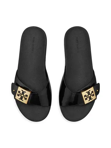 Tory Burch Women's Buckle Slides - Perfect Black Gold - Size 8 Sandals | Thumbnail 3 Tory Burch Women's Buckle Slides - Perfect Black Gold - Size 8 Sandals | Thumbnail 3