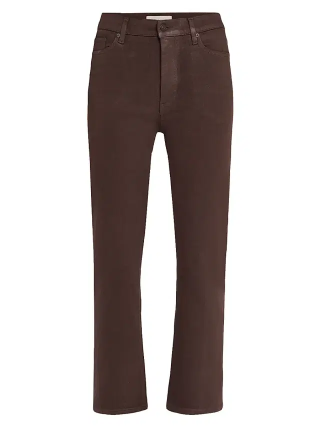 FRAME Women's Le Sleek Stretch Mid-Rise Straight-Leg Jeans - Espresso